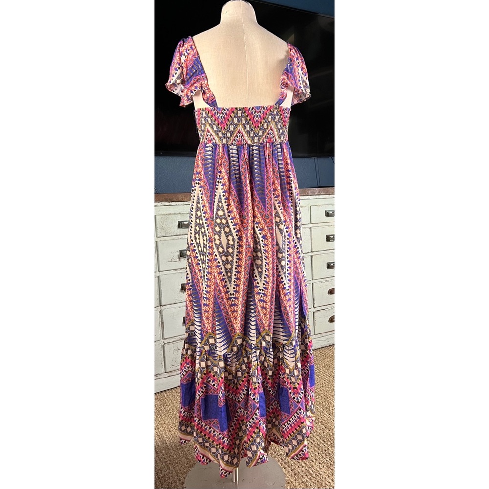 Anthropologie Flutter Sleeve Midi Dress M - Picture 6 of 11